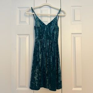 Wild Fable Teal Velvet Strappy Dress